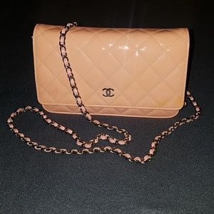 ****SOLD****Chanel Wallet on a Chain WOC- Patent Leather Pink